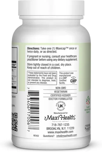 Vista 3 de Maxi-Health CranMax Supreme Cranberry Suplemento Cápsulas - Tracto urinario y apoyo inmunológico - 60 unidades - 1 mes de suministro