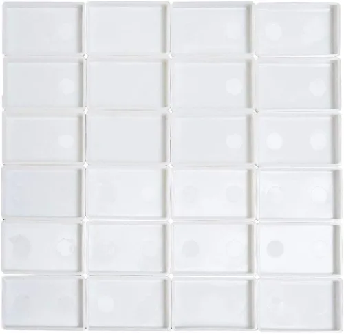 Vista 16 de FCLUB 24 bandejas de acuarela vacías – Moldes de esquina redondeada de plástico blanco de 0.1 fl oz para paleta de pintura de bricolaje