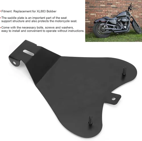 Vista 2 de Placa de asiento, asiento de motocicleta, kit de montaje de base de resorte de acero con tornillos arandelas de repuesto para XL883 Bobber