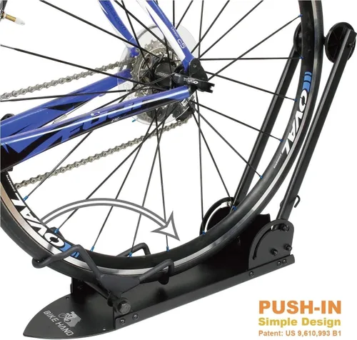 Vista 4 de BikeHand Soporte de estacionamiento para bicicleta – para bicicletas de montaña y de carretera, almacenamiento de garaje en interiores y exteriores