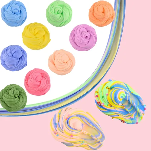 Vista 6 de Kit de slime con paquete de 54, mini slime de mantequilla navideño, no pegajoso y súper suave, para niñas de 10-12 años, favores de fiesta de slime