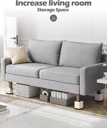 Vista 6 de Elevadores de Muebles, Tclouda Soportes para Cama/Sofá/Escritorio/Mesa/Patas de Silla/Refrigerador de 1.5, 3 y 4 Pulgadas, Bloques Ajustables