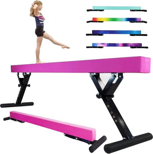 Vista 16 de FC Funcheer - Viga de equilibrio ajustable para niños - Viga de gimnasia de 8 pies - Viga de piso alto y bajo para todos los niveles de gimnasia