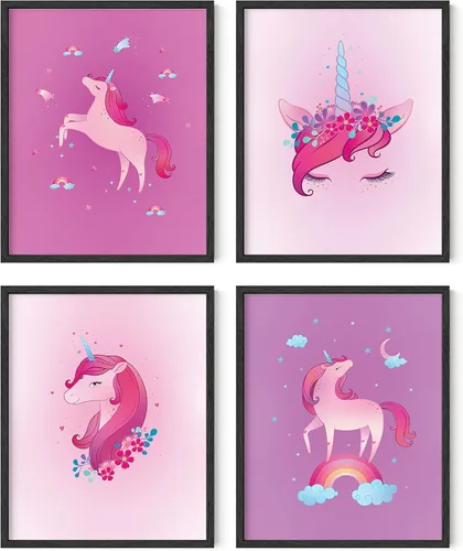 Vista 9 de Haus and Hues - Juego de 4 impresiones artísticas de animales para guardería, decoración de pared para niños y niñas, decoración de habitación