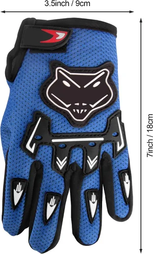 Vista 3 de Guantes de motocross para niños, niños y jóvenes, guantes de conducción para motocicleta, BMX, bicicleta de montaña, ATV, dedos completos, guantes
