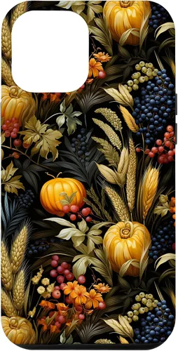 Vista 24 de iPhone 12 mini otoño hojas caídas calabaza especia cosecha feliz otoño caso