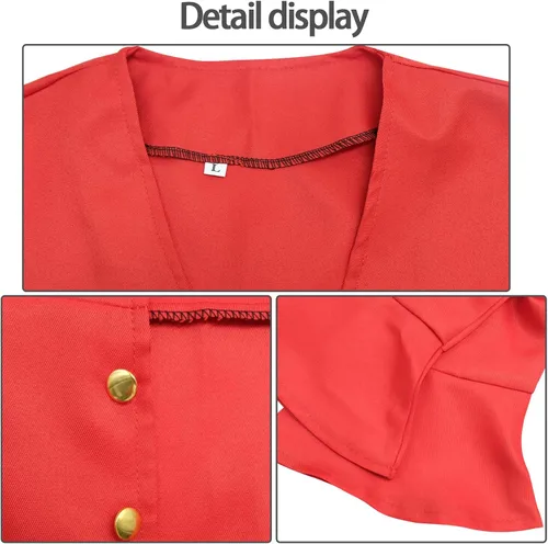 Vista 7 de SPORTBANG Disfraz de Luffy para adultos, chaleco de camisa roja con sombrero de paja, disfraz de pirata para Halloween, cosplay para hombres