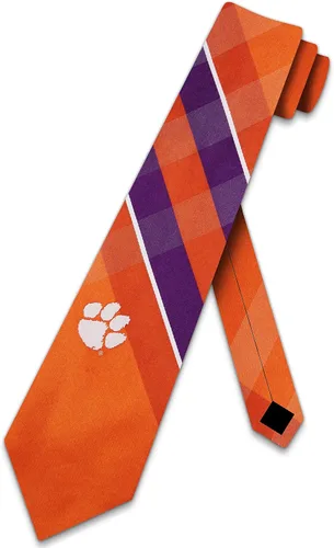 Vista 6 de Eagles Wings Clemson Ties South Carolina Tigers Corbatas para hombre Comprobar microfibra