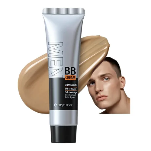 Vista 11 de AKARY Crema BB Hidratante para Hombres SPF 15 PA++, Base y Corrector de Cobertura Completa, Crema Hidratante Facial para Hombre Unifica el Tono