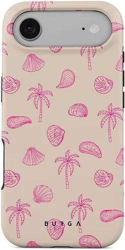 Vista 58 de BURGA-Funda p/teléfono compatible c/iPhone 14 Plus, carcasa rígida híbrida de 2 capas + Funda protectora de silicona, almendras latte a lunares