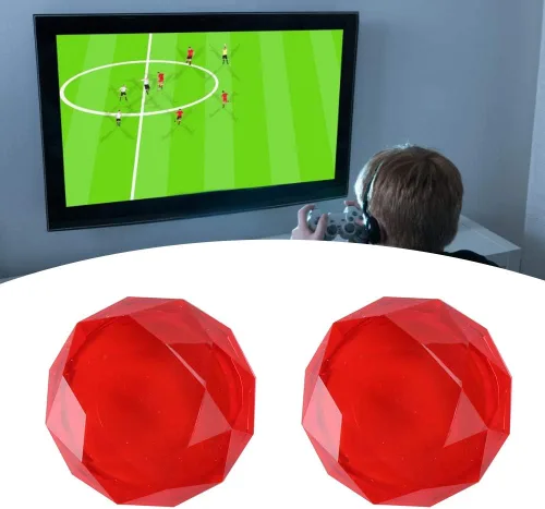 Vista 7 de Joystick Cover Silicone Controller Joystick Button Cap Crystal Appearence (Red)