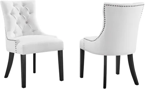 Vista 10 de Modway Regent Modern - Sillas de comedor tapizadas de tela copetuda con ribete de clavos en granito