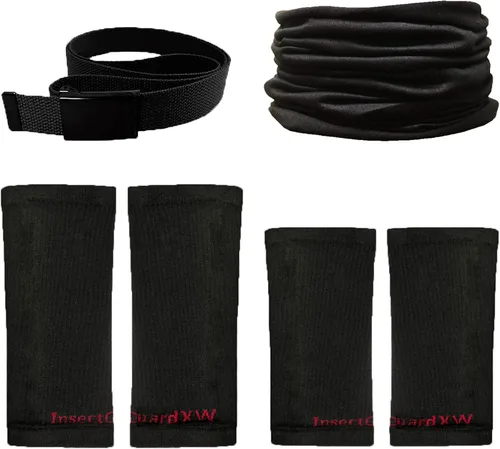 Vista 11 de Polainas tratadas con permetrina para garrapatas, mangas y mosquitos, moscas, niguas y más repelente de insectos, paquete completo de 2 (negro/negro)