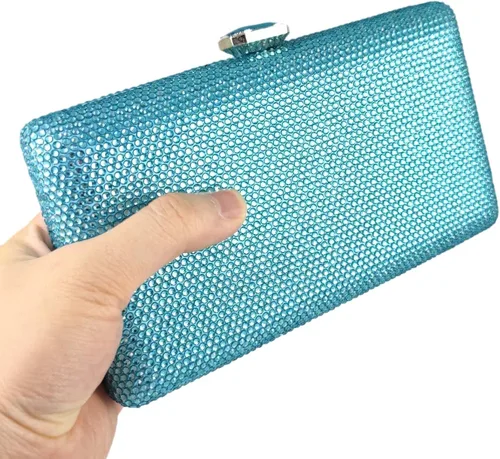 Vista 2 de Boutique De FGG Elegantes bolsas de noche de cristal para mujer, caja de fiesta formal, bolso de mano para boda, diamantes de imitación, bolso