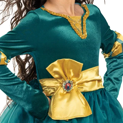 Vista 3 de Disguise Disfraz de princesa Mérida para niñas, disfraz oficial de princesa Disney