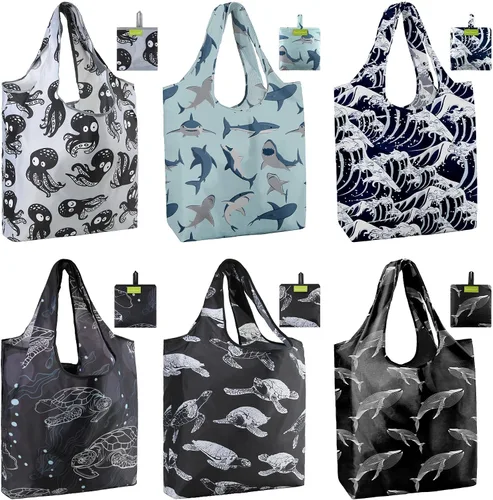 Vista 43 de Bolsas de la compra de animales reutilizables plegables bolsas de comestibles