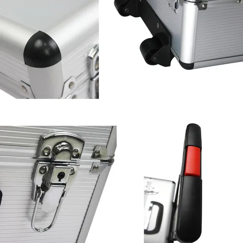 Vista 6 de Juego de herramientas básicas de 899 piezas, caja de aluminio con carrito completo, juego de herramientas de mano para el hogar general, caja
