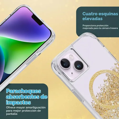 Vista 5 de Case-Mate Funda para iPhone 14 Plus, mármol de quilates [protección contra caídas de 10 pies] [compatible con MagSafe] Funda magnética con bonito