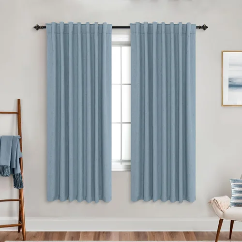 Vista 61 de KOUFALL - Cortinas de medio estilo francés de lino para ventana, juego de 2 cortinas cortas de 40 pulgadas de longitud, para privacidad, cortinas