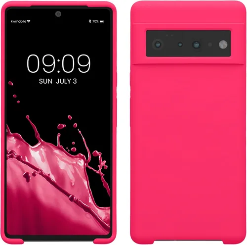 Vista 33 de kwmobile Funda Compatible con Google Pixel 6 Pro - Funda de teléfono de silicona TPU con acabado suave - Azul Arrecife