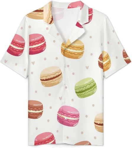 Vista 3 de Macaroon Pattern Women's Pajamas Sets Sleepwear Button Down Sets