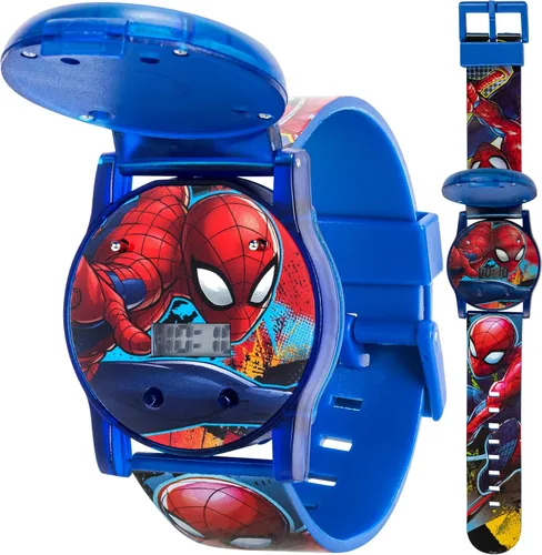 Vista 9 de Marvel Spider-Man Kids Watches – Digital Display, Interactive Features, Adjustable Strap, Vibrant Spider-Man Graphics, Durable for Active Kids Azul