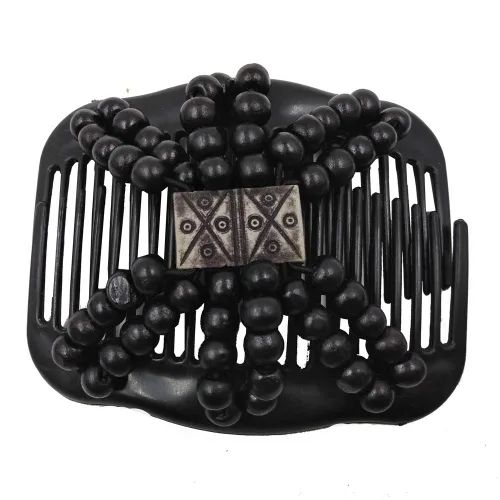 Vista 5 de LOVEF Peine de madera profesional para mujer, cuentas mágicas elásticas, clip de cuerda de cuerda de doble elástico, accesorios para peines-6 piezas
