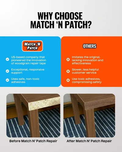 Vista 6 de Match 'N Patch Cinta de reparación realista, roble antiguo