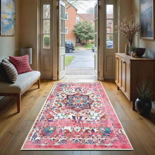 Vista 220 de GLN Rugs Traditional Collection - Alfombra de felpilla lavable a máquina, tradicional lavable, antideslizante, alfombra de felpilla de pelo corto