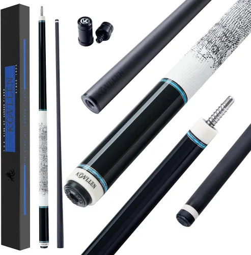 Vista 12 de KONLLEN 2.0 Carbon Fiber Pool Cue, Low Deflection Shaft Pro taper cue with 11.8mm or 12.5mm tip, ebony inlay design and adjustable weight system