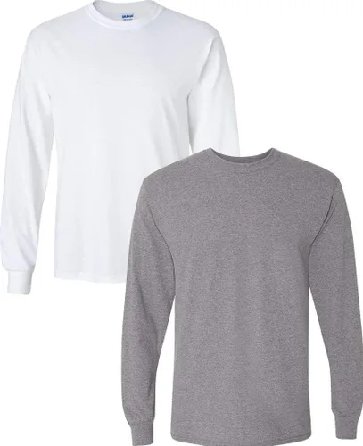 Vista 44 de Gildan - Camiseta de algodón y de manga larga para hombre, modelo G2400 (1) verde irlandés + (1) negro