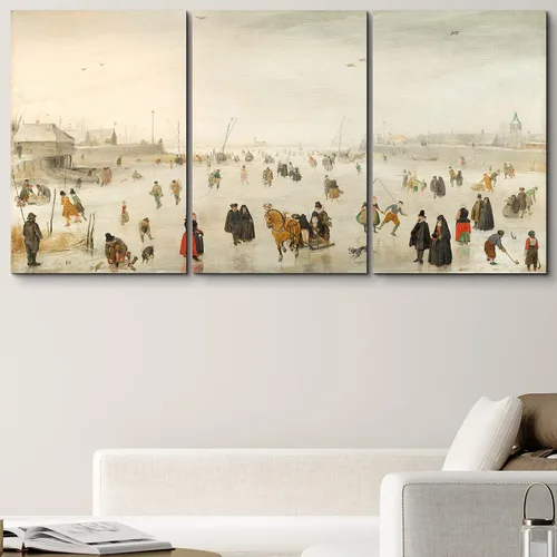 Vista 2 de Wall26 - Lienzo decorativo para pared, 3 piezas, serie de pinturas famosas