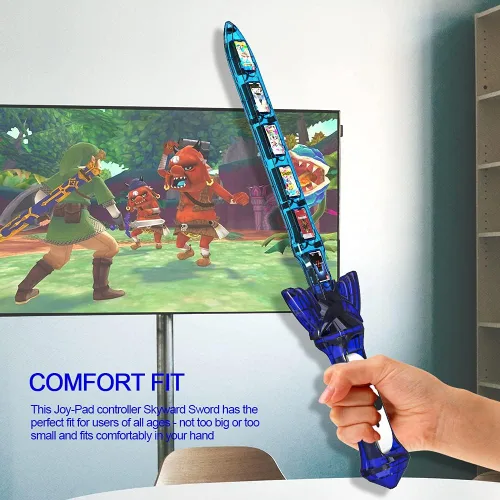 Vista 2 de Switch Joycon Sword Grip for The Legend of Zelda Skyward Sword HDJOYTORN Switch Accessories Handgrip for Zelda Nintendo Switch Holds 12 Game