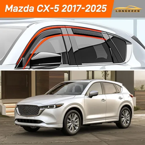 Vista 2 de Viseras de ventana en canal, protectores de lluvia compatibles con Mazda CX-5 2017-2025 (2017-2025) - Deflectores de ventilación de policarbonato