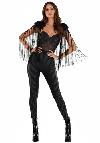 Vista 3 de Disfraz de Ángel Oscuro Deluxe para Mujer Multicolor