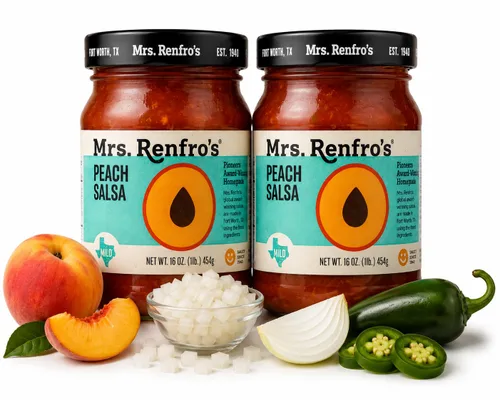 Vista 11 de Mrs. Renfro's Salsa de piña, tarros de 16 onzas (paquete de 4) – Salsa gourmet dulce y picante sin gluten con piña, tomates y pimientos – Salsa