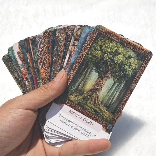 Vista 5 de Cartas de oráculo mágico celta, cartas de tarot, cartas Oracle para principiantes, afirmaciones holísticas Wicca, perfectas para crear un mazo