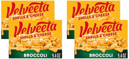 Vista 12 de Velveeta Brócoli de conchas y queso con pasta de conchas, salsa de queso y floretes de brócoli, caja de 9.4 onzas