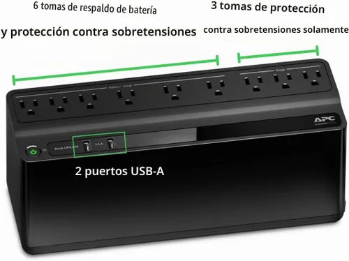 Vista 2 de APC BE850G2 UPS Respaldo de batería y protector de sobretensiones