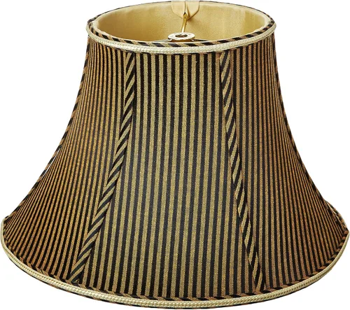 Vista 5 de Royal Designs Round Empire - Pantalla para lámpara (diseño imperio), diseño a rayas, marrón y negro, 3.5 x 10 x 6 pulgadas