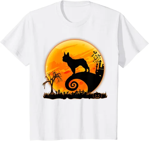 Vista 72 de Camiseta divertida de disfraz de Halloween para perro y luna de Bulldog francés, Negro, S