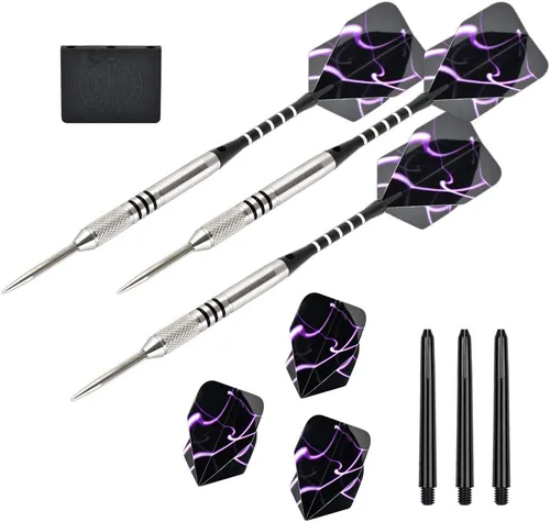 Vista 5 de 24g 90% Tungsten Professional Steel Tip Darts Set Point Protector
