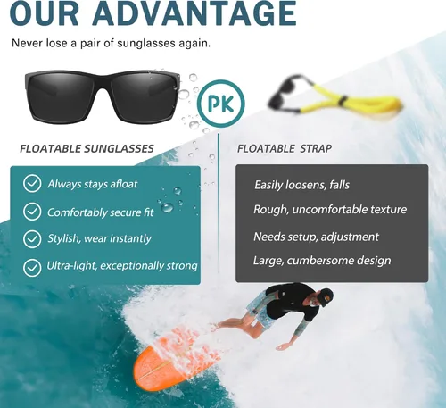 Vista 3 de Gafas de sol polarizadas flotantes de pesca para hombres y mujeres, regalos de vela, lancha, playa, estilo fresco