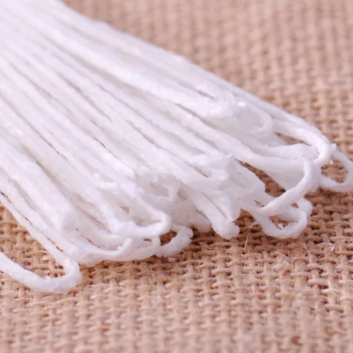 Vista 4 de Mecha de vela de cera larga blanca de 10 yardas, núcleo de algodón trenzado plano para lámparas de aceite de bricolaje, suministros de fabricación