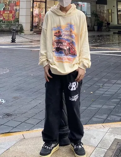 Vista 6 de Y2k Jeans - Pantalones de mezclilla para hombre, holgados, vintage, gráficos, estéticos, hip hop, pantalones de mezclilla Y2k Fashion Streetwear