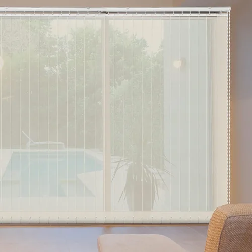 Vista 2 de LETAU Persianas verticales transparentes sin cordón, ajuste de luz, reducen el deslumbramiento solar, protección UV, persianas de ventana para Beige