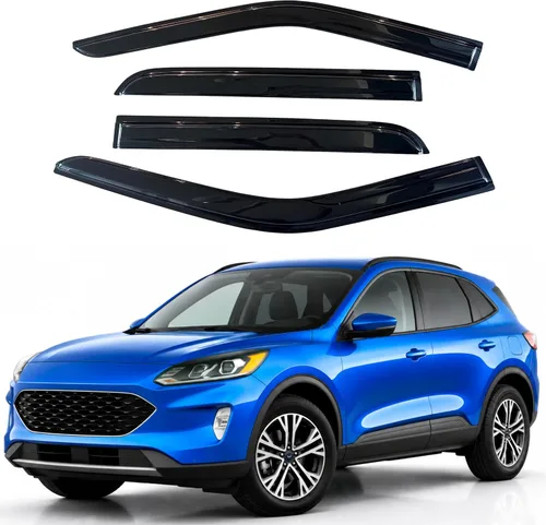 Vista 68 de Visera de ventana IG para Ford Focus Sedán y Hatchback 2012-2018, Protector de ventana lateral para lluvia y viento estilo Mugen, extra duradero