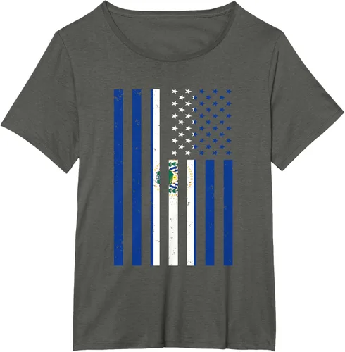 Vista 47 de El Salvador Shirt - El Salvador USA America Flag Men Women T-Shirt