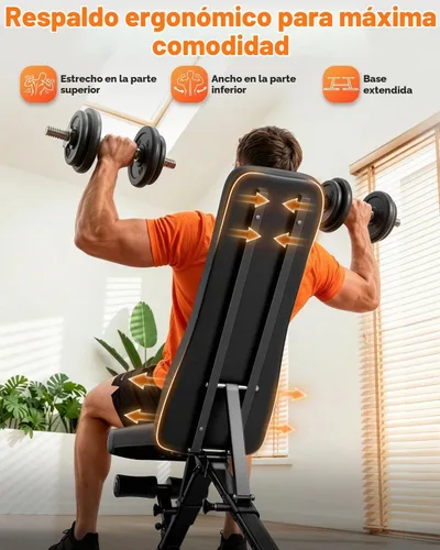 Vista 6 de AIRHOP Banco de entrenamiento plegable, banco de pesas FID de 90° a -30°