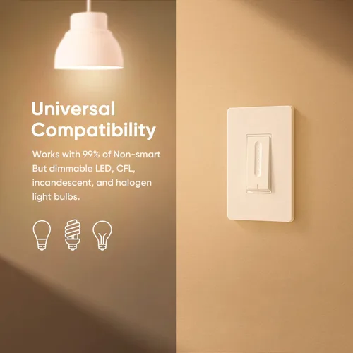 Vista 6 de Atenuador de luz inteligente, cable neutro requerido, interruptor de luz WiFi Treatlife, funciona con Alexa y Asistente de Google, control remoto